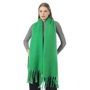 9682 Big Scarf Coloured Oversized Tassel Soft Fall Winter Thick